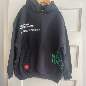 Zara Black Hoodie with Green and White Graphics